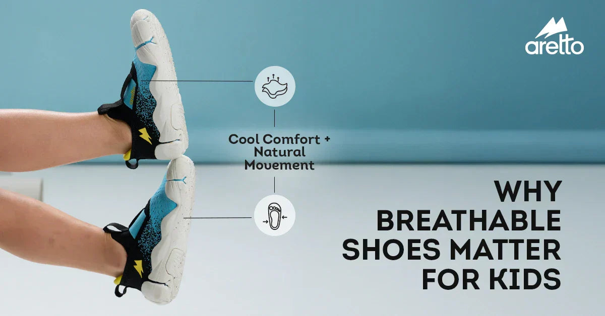 child wearing breathable shoes for healthy feet