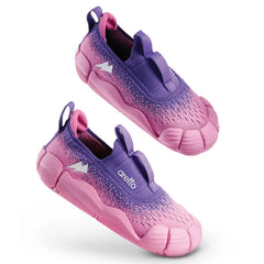 Angled product shot of a pair of Aretto Leaps Pixl pink kids shoes on a white background. S1 & S2